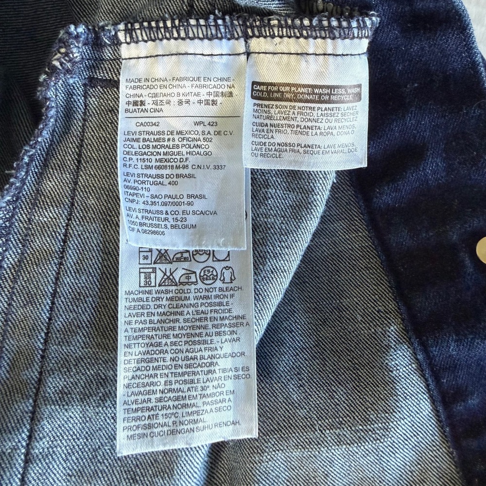 Levis Womens Trucker Jacket Dark Indigo Denim Button Up 72273-0001 Size L - Picture 7 of 11